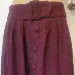 Modcloth Button-front Wool-blend Midi Skirt